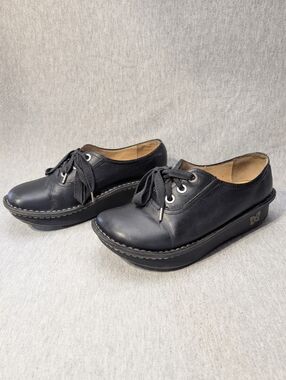 Alegria Abby Platform Shoes Women's 38 (8) Black Leather